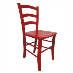 stol Paesana z lesenim sediščem, rdeči